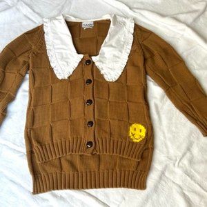 GANNI COTTON ROBE KNIT CARDIGAN - Tiger's Eye